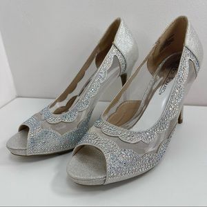 Sexy Hot Tomato Crystal Embellished Heels